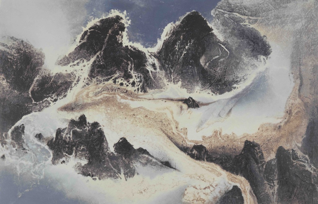 劉國松 LIU Kuo-sung 《雲水一家》Water and Cloud Share the Same Source   絲網 Silkscreen (版數 Edition of 100) 2014, 65 x 100 cm